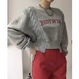 グレー | クルーネックニットドッキングスウェットトレーナー | Ulysses