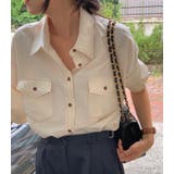 Vネック襟付きポケット付きシングルブレスト無地シャツ | Ulysses | 詳細画像6