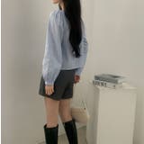 クルーネックリボンシングルブレスト無地トップス | Ulysses | 詳細画像7 