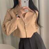 モカ | 襟付きシングルブレスト無地ショートシャツ | Ulysses