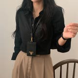 ブラック | 襟付きシングルブレスト無地ショートシャツ | Ulysses