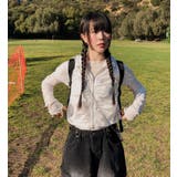 クルーネックリボンタイプリント無地チュールトップス | Ulysses | 詳細画像8 