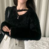 ブラック | ファッションシャギー無地ニットトップス | Ulysses