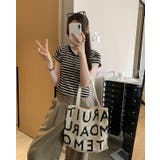 Vネックボタン付き半袖ボーダーショートTEE | Ulysses | 詳細画像6