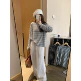 クルーネック長袖ボーダートップス | Ulysses | 詳細画像1 