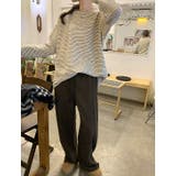 クルーネックドロップドショルダースリーブボーダートップス | Ulysses | 詳細画像2