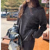 クルーネックドロップドショルダースリーブボーダートップス | Ulysses | 詳細画像8