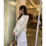 ボートネック長袖透ける無地トップス | Ulysses | 詳細画像1