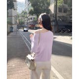 ボートネック長袖透ける無地トップス | Ulysses | 詳細画像6