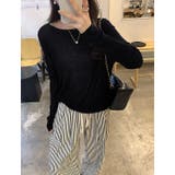 ブラック | ボートネック長袖透ける無地トップス | Ulysses