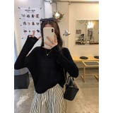 ボートネック長袖透ける無地トップス | Ulysses | 詳細画像7