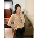 デザインイレギュラー長袖無地トップス | Ulysses | 詳細画像1 