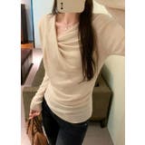 デザインイレギュラー長袖無地トップス | Ulysses | 詳細画像2 