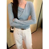 デザインイレギュラー長袖無地トップス | Ulysses | 詳細画像5 