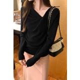 デザインイレギュラー長袖無地トップス | Ulysses | 詳細画像8 