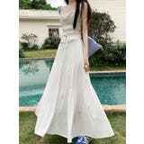 ハイウエストひもがあるポケット付き無地スカート | Ulysses | 詳細画像3 