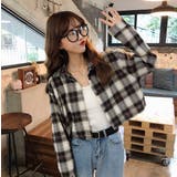 襟付きシングルブレストチェック柄ショートシャツ | Ulysses | 詳細画像1 