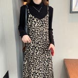 ベージュ | ファッションヒョウ柄キャミワンピース | Ulysses