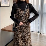 ブラウン | ファッションヒョウ柄キャミワンピース | Ulysses