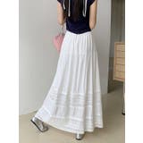 シンプルレースひもがある無地スカート | Ulysses | 詳細画像1 