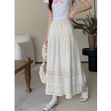 ベージュ | シンプルレースひもがある無地スカート | Ulysses