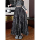 ブラック | ひもがある無地ロングスカート | Ulysses