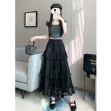 シンプルひもがあるフリル付きチュール無地スカート | Ulysses | 詳細画像4 