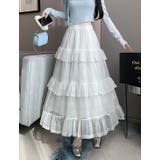 シンプルひもがあるフリル付きチュール無地スカート | Ulysses | 詳細画像7 