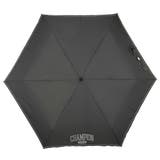 ブラック | チャンピオン 男女兼用 無地 ガレッジロゴ ステッチ 耐風 3段ミニ折傘 | アンビープラス