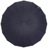 ネイビー | 快滴DRY 男女兼用 超撥水 耐風  無地 大判 16本骨 手開長傘 | アンビープラス