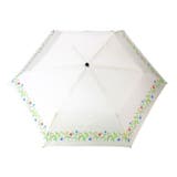 アイボリー | umbe+ 婦人 レディース  UV加工 無地 裾プリント 3段ミニ傘 | アンビープラス