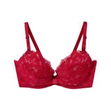 レッド | リボンブラレース 胸もとフィットながもち～動いても、キレイはつづく～ 3 | une nana cool