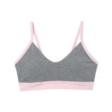 アッシュグレー | 綿ベア天竺 カラーブロッキング ノンワイヤーブラジャー LB1073 | une nana cool
