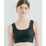 ブラック | 汗消臭 綿混フラット仕上げ ノンワイヤーブラ LB1079 | une nana cool