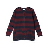 エンジ | ビッグボーダーカーディガン LP4407 | une nana cool