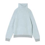 サックスブルー | カラーブロッキング タートルネックプルオーバー LP4700 | une nana cool