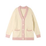 クリーム | カラーブロッキング カーディガン LP4705 | une nana cool