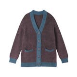 ブラウン | カラーブロッキング カーディガン LP4705 | une nana cool