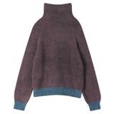 ブラウン | カラーブロッキング タートルネックプルオーバー LP4706 | une nana cool