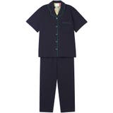 ブラック | 【綿100％】40ハイゲージ天竺半袖パジャマ MADE WITH | une nana cool