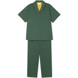 グリーン | 【綿100％】40ハイゲージ天竺半袖パジャマ MADE WITH | une nana cool