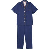 ネイビー | 【綿100％】40ハイゲージ天竺半袖パジャマ MADE WITH | une nana cool