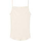 ベージュ | 綿100% リブ編みコットン キャミソール LS0100 | une nana cool