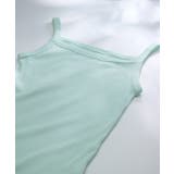 ミント | 綿100% リブ編みコットン キャミソール LS0100 | une nana cool