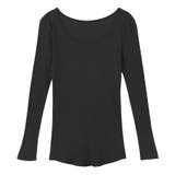 ブラック | 綿100% リブ編みコットン 長袖シャツ LS1000 | une nana cool