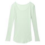 ミント | 綿100% リブ編みコットン 長袖シャツ LS1000 | une nana cool