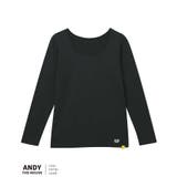 ブラック | MADE WITH ねずみのANDY 綿混裏起毛あったかシャツ LS5001 | une nana cool