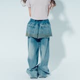 ヴィンテージライクウォッシュデニムスカートドッキングパンツ | URBAN CHERRY | 詳細画像4