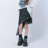 【インナーパンツ付き】レースフリルドッキングアシメハートフリンジデニムスカート | URBAN CHERRY | 詳細画像12