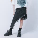 【インナーパンツ付き】レースフリルドッキングアシメハートフリンジデニムスカート | URBAN CHERRY | 詳細画像4